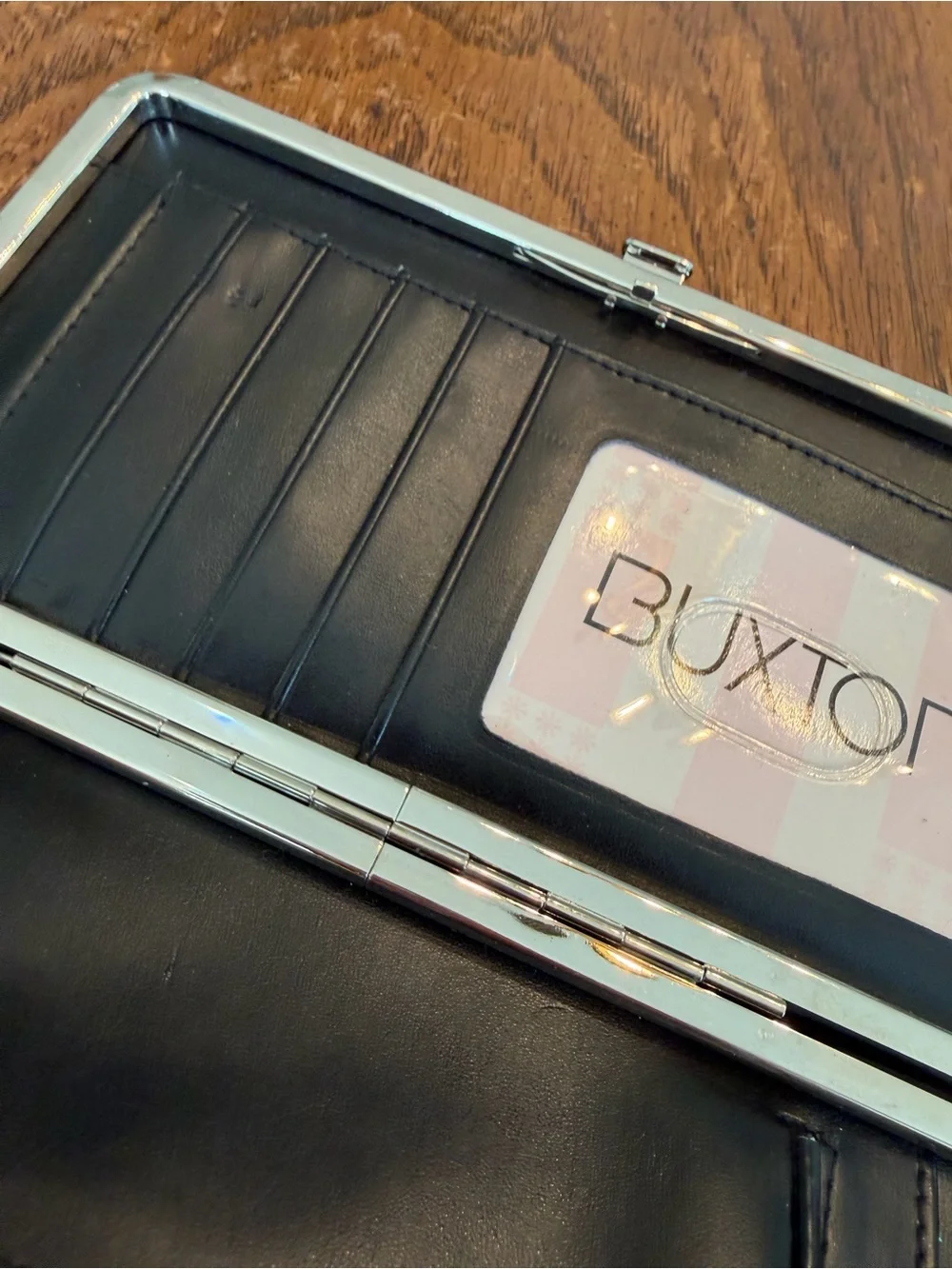 Buxton Black croc embossed Leather Clasp Wallet Organizer
